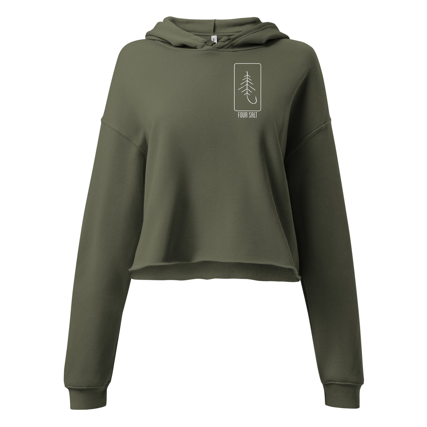 Four Salt ICON Ladies Crop Hoodie - Moss Green